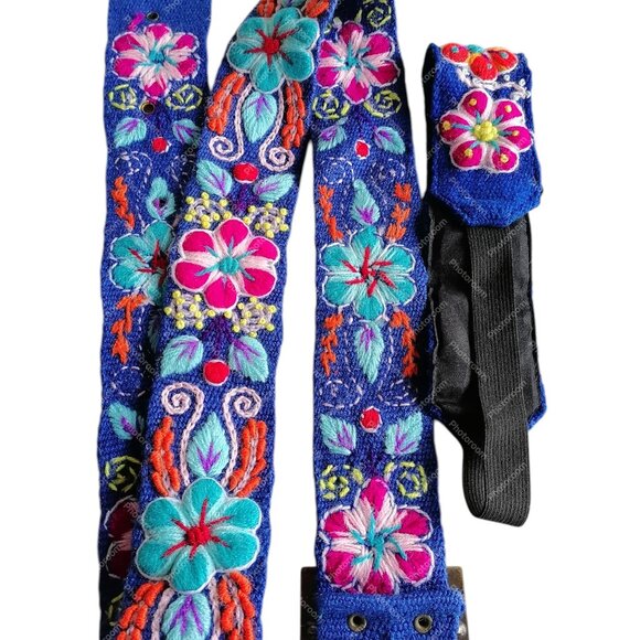 Multicolored Flower Wool Fabric Headband Belt Set Ayacucho main image 4